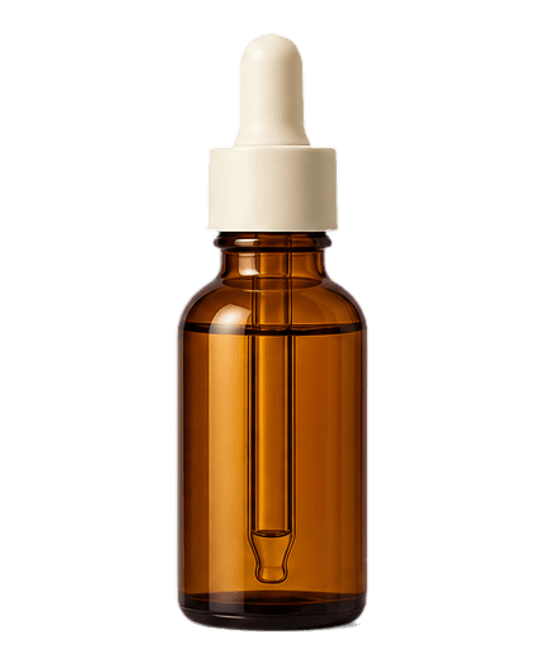 Amber glass serum dropper bottle