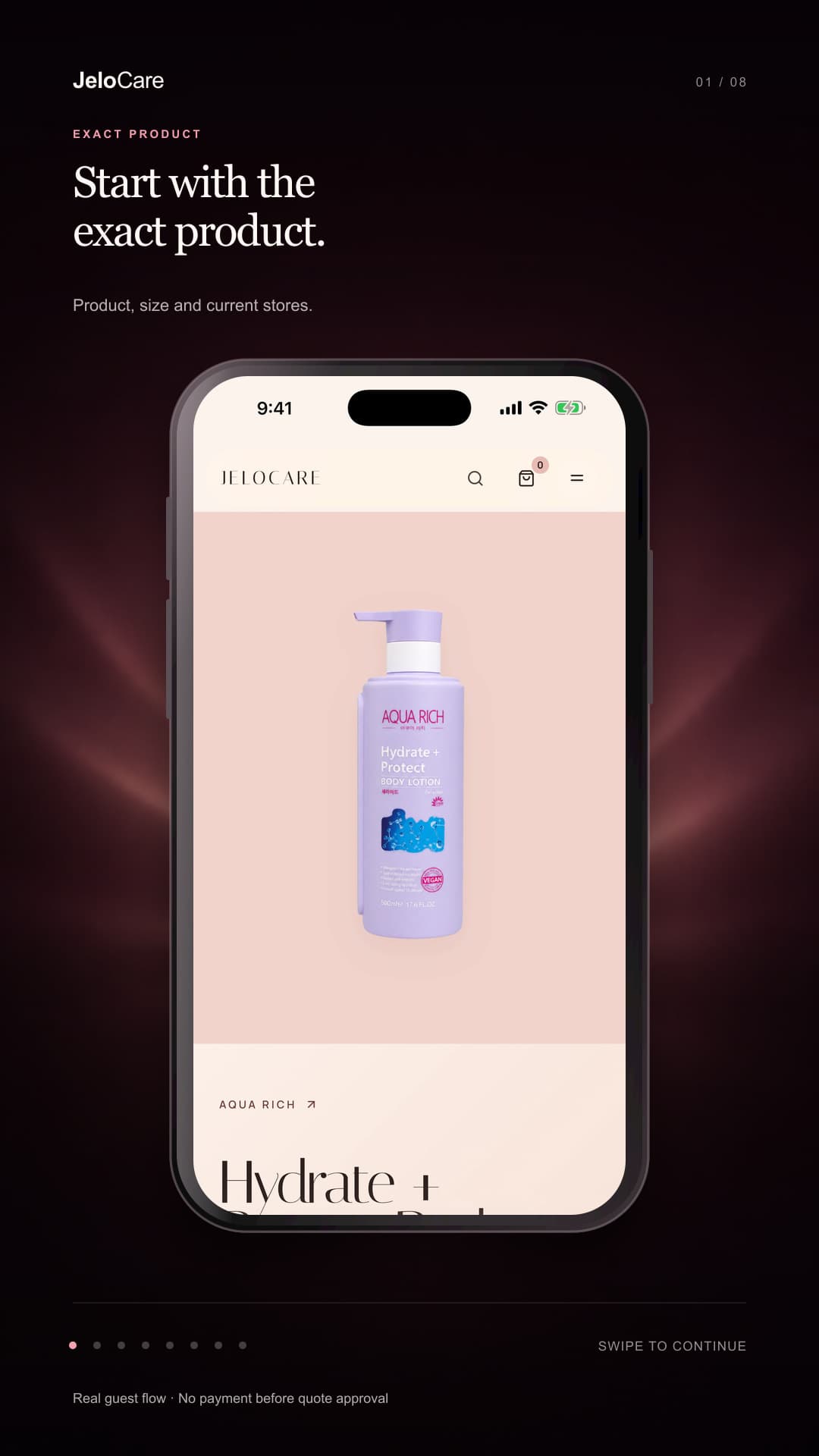JeloCare order step one: open the exact product page.