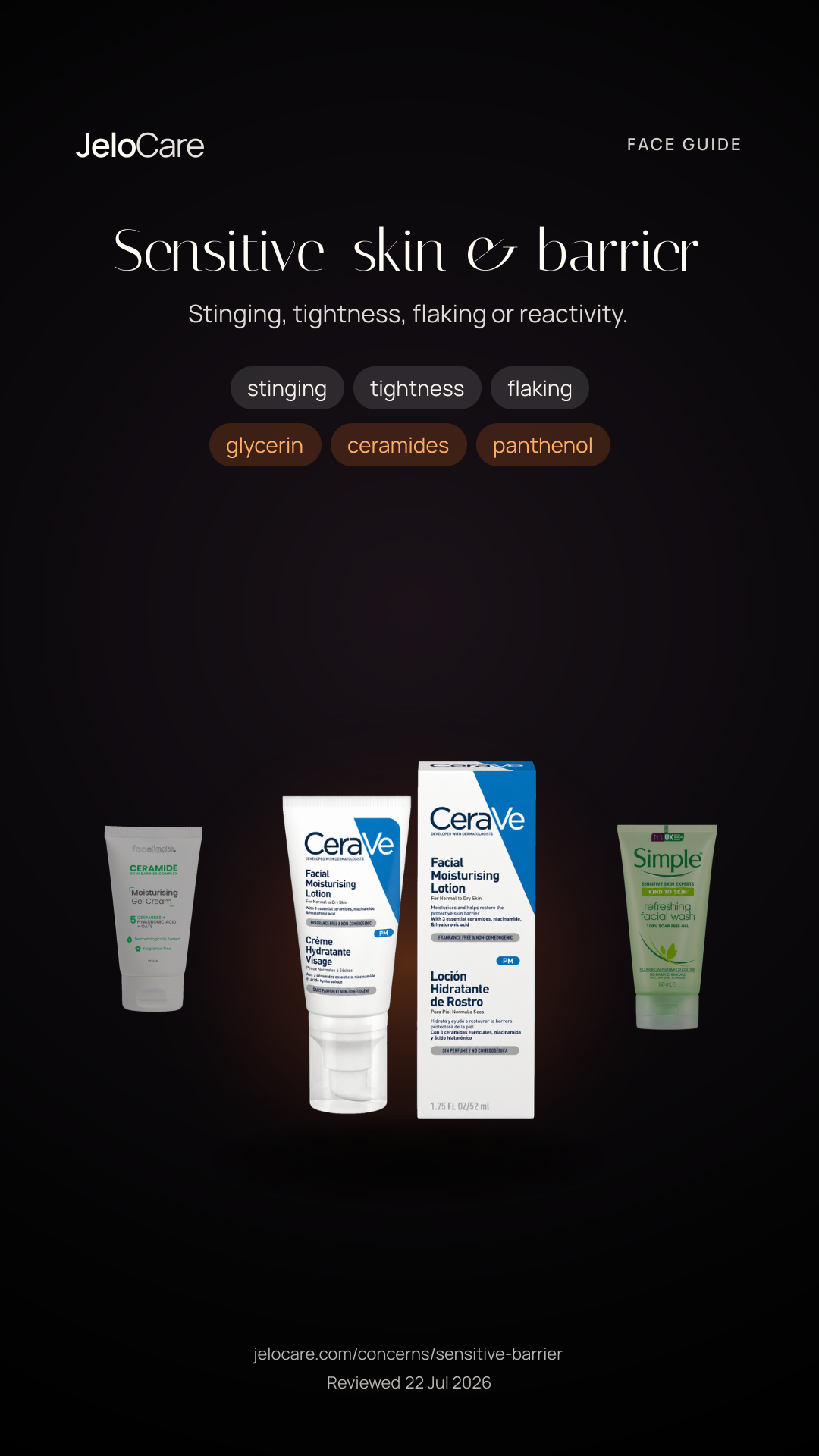 Sensitive skin & barrier — skin guide story card
